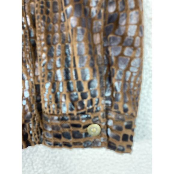 Ruby‎ Rd. Woman Black and Brown Zip Front Jacket Lightweight 3/4 Sleeves Size 14 - Picture 10 of 16